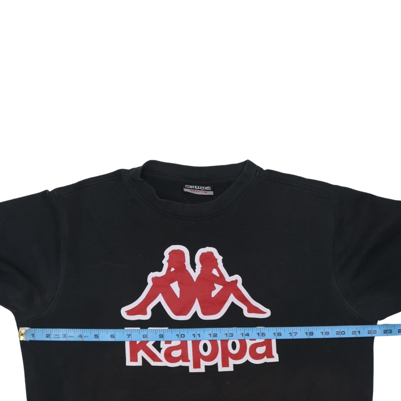Kappa Men’s Black Medium Pullover Sweatshirt Logo Crew Neck