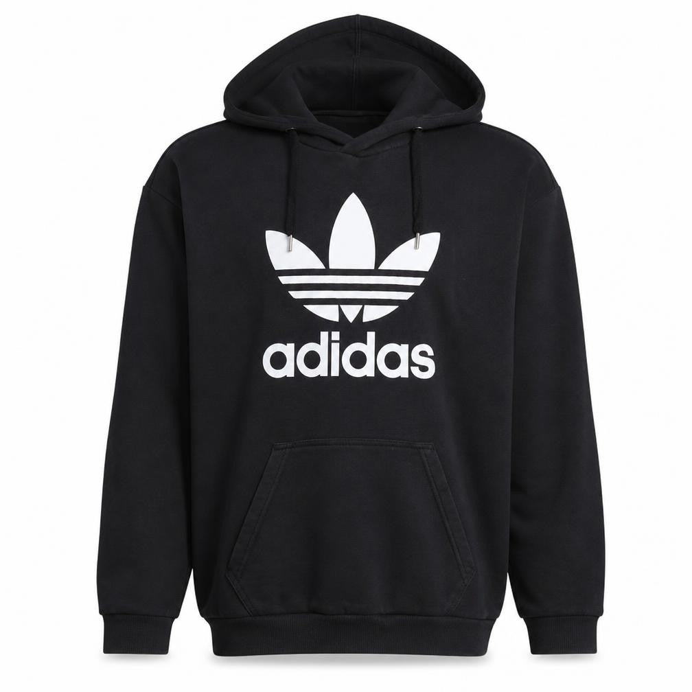 Adidas Men's Black Trefoil Pullover Hoodie Size S