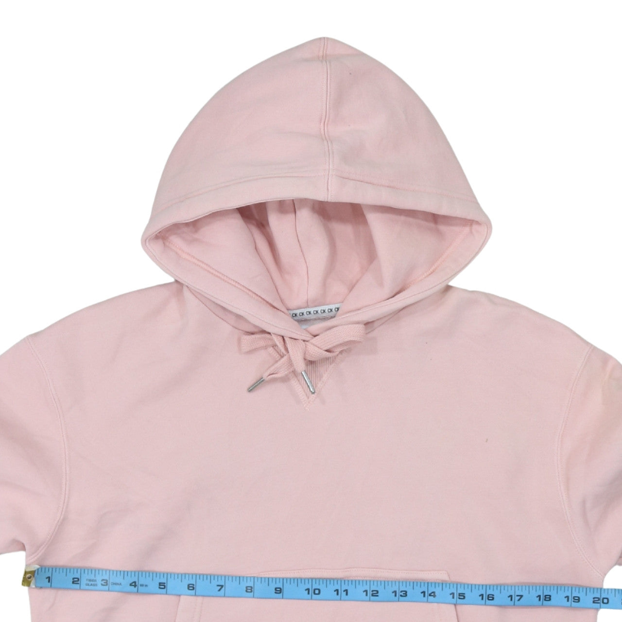 Calvin Klein Jeans Womens Pink XS Cropped Hoodie Cotton Blend