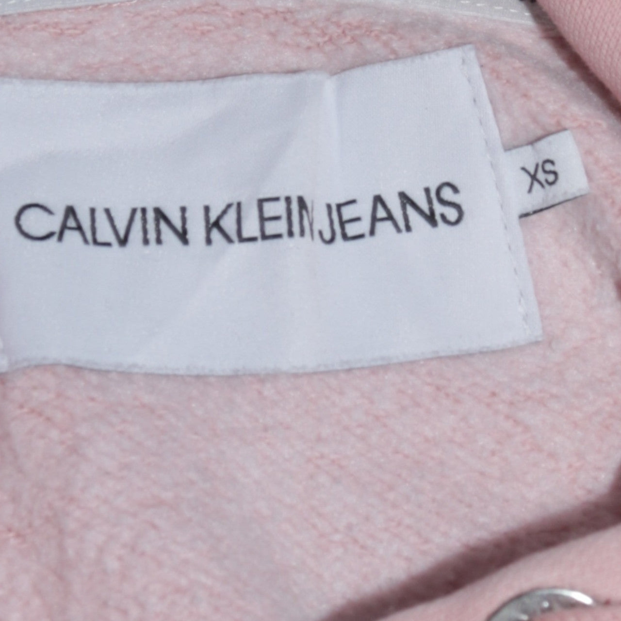 Calvin Klein Jeans Womens Pink XS Cropped Hoodie Cotton Blend