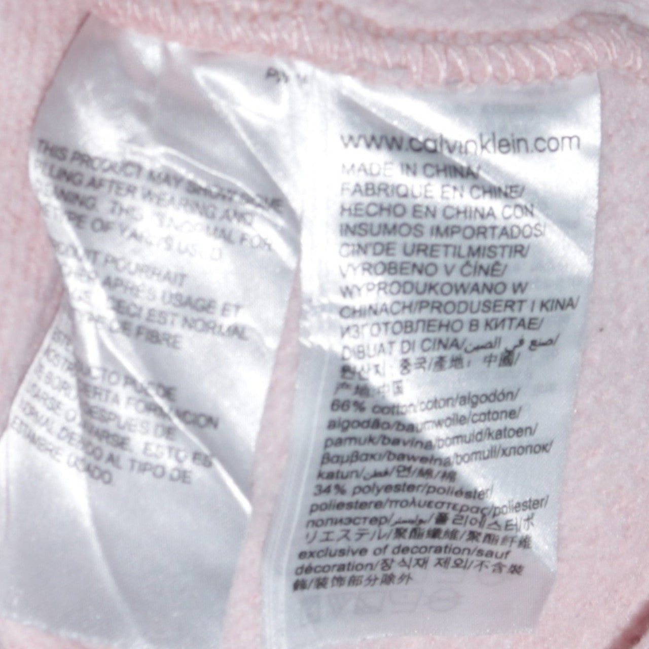 Calvin Klein Jeans Womens Pink XS Cropped Hoodie Cotton Blend