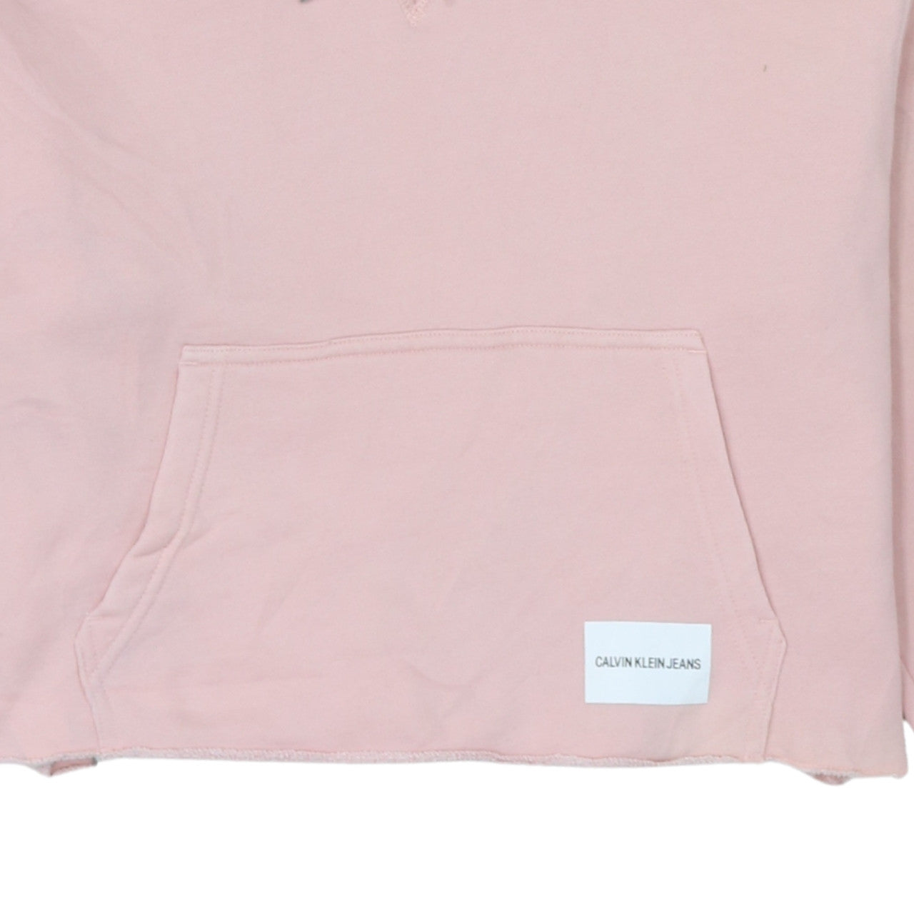Calvin Klein Jeans Womens Pink XS Cropped Hoodie Cotton Blend