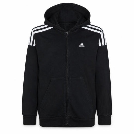 Adidas Boys Black Full Zip Hoodie 13-14 Years Sportswear Lightweight Hoodie