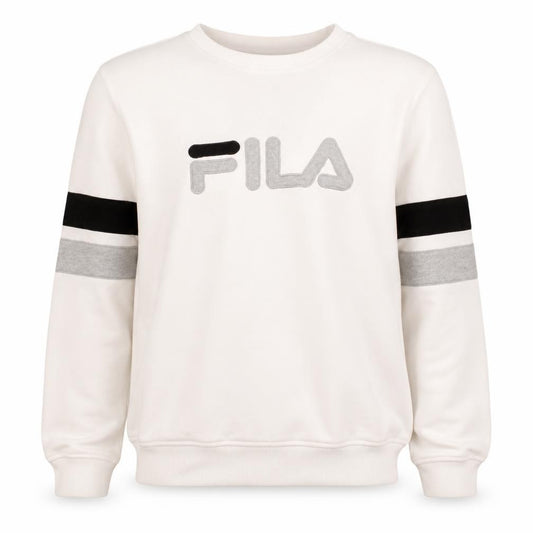 Fila Men's White Grey Logo Crew Neck Sweatshirt Size S