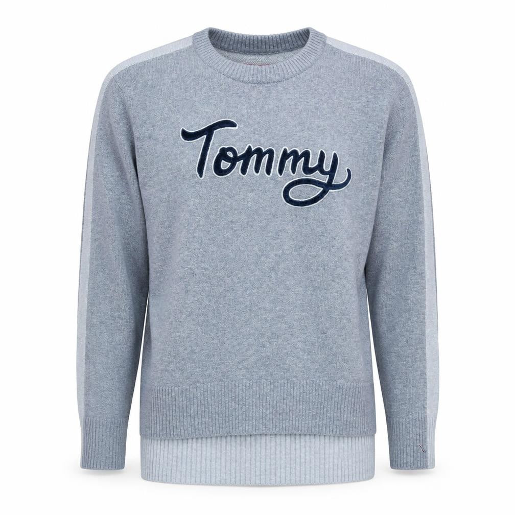 Tommy Hilfiger Men’s Grey Logo Crew Neck Pullover Jumper Size M