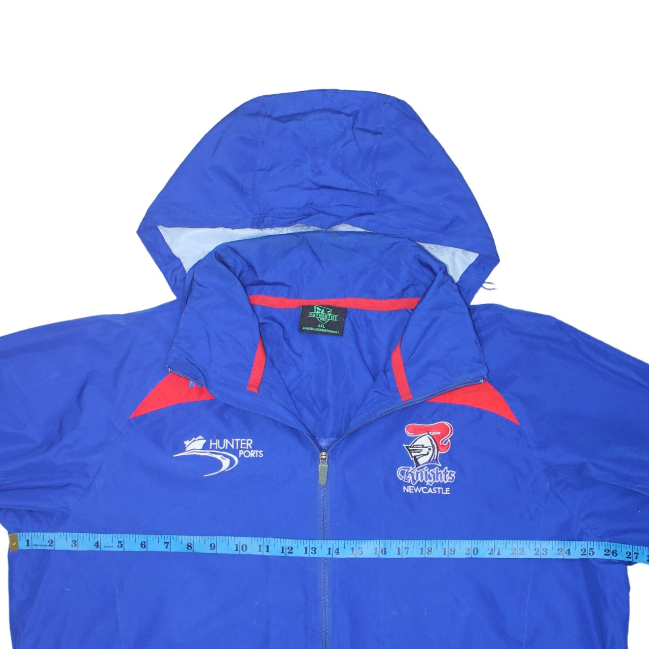 NRL Authentics Men's Blue 2XL Newcastle Knights Hooded Windbreaker Jacket