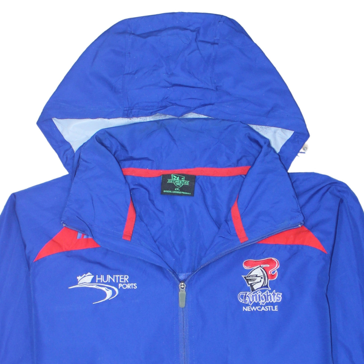 NRL Authentics Men's Blue 2XL Newcastle Knights Hooded Windbreaker Jacket
