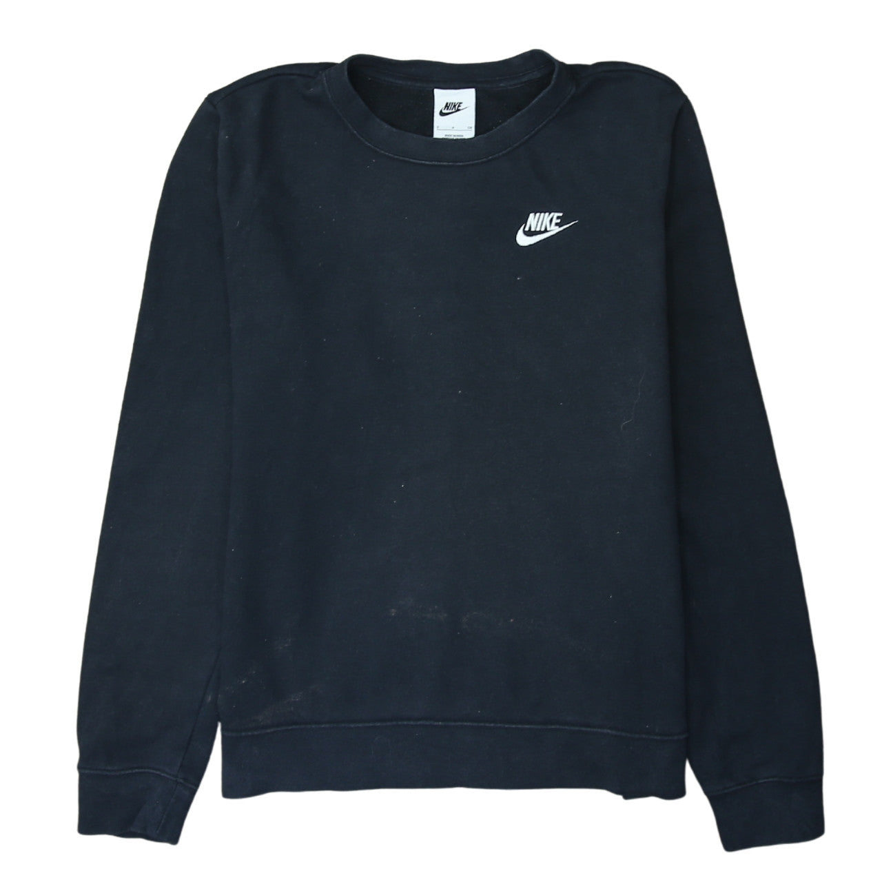Nike Men's Black Small Crew Neck Pullover Logo Sweatshirt