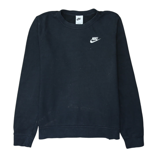 Nike Men's Black Small Crew Neck Pullover Logo Sweatshirt
