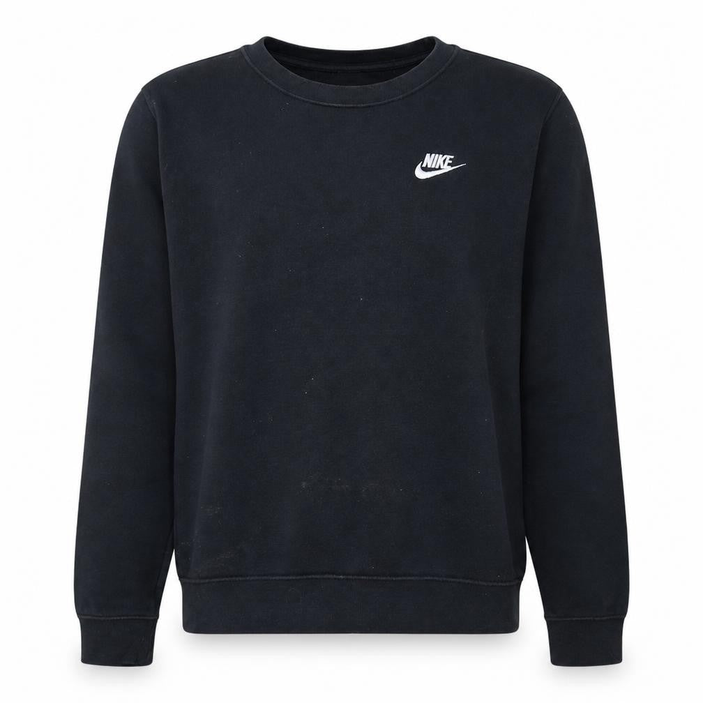 Nike Men's Black Small Crew Neck Pullover Logo Sweatshirt