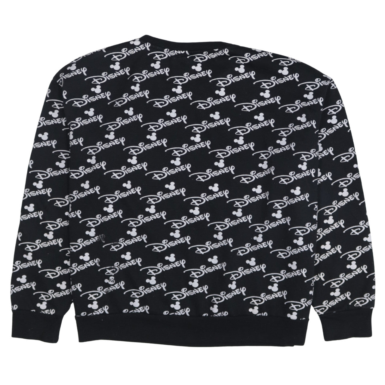 Disney Womens Black XL Crew Neck Pullover Sweatshirt Mickey Logo Print