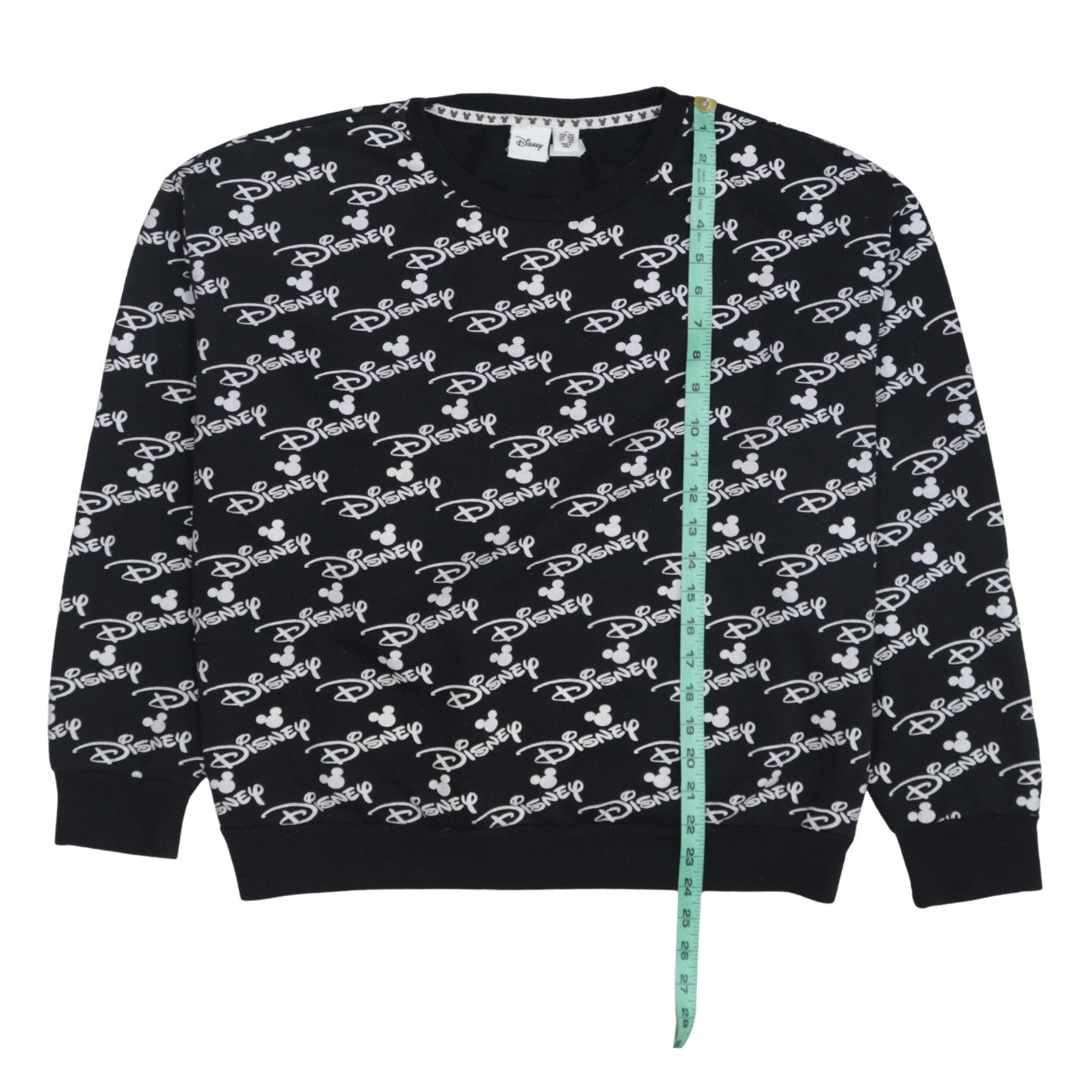 Disney Womens Black XL Crew Neck Pullover Sweatshirt Mickey Logo Print