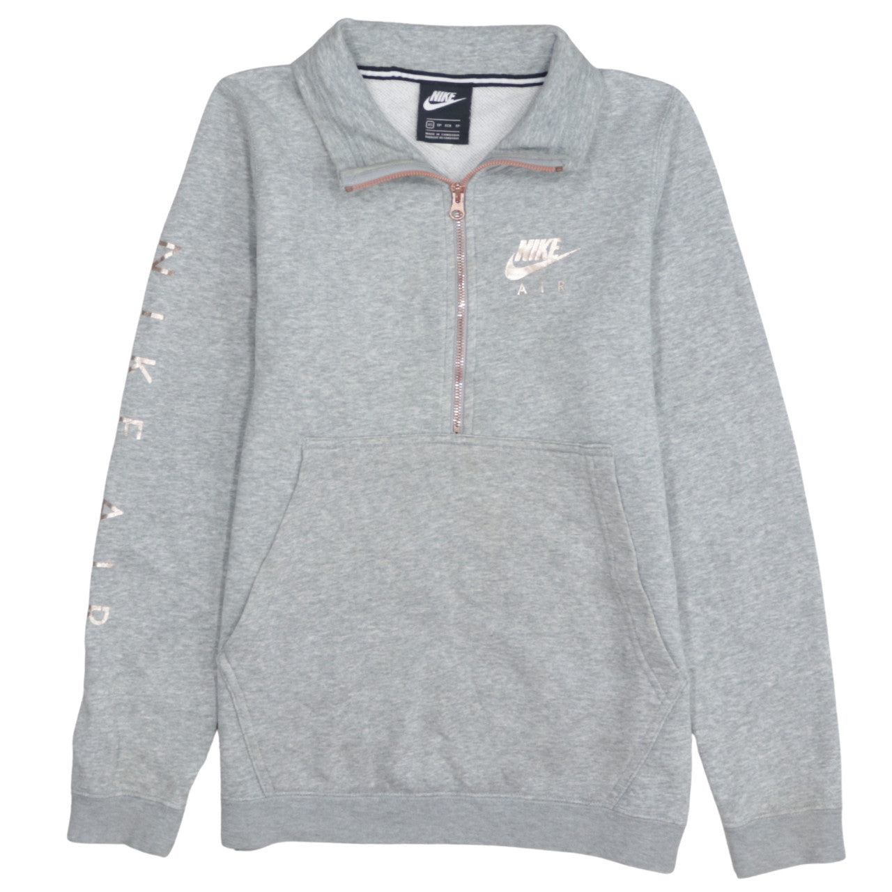 Nike Air Women's Grey 1/4 Zip Pullover Sweatshirt XS