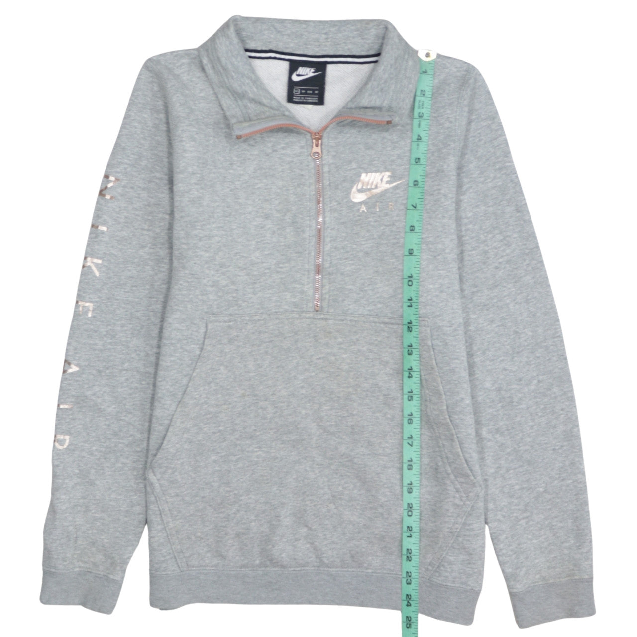 Nike Air Women's Grey 1/4 Zip Pullover Sweatshirt XS