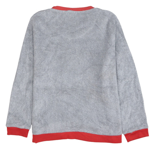 Disney Women Grey Mickey Mouse Fleece Pyjama Top L Long Sleeve Winter