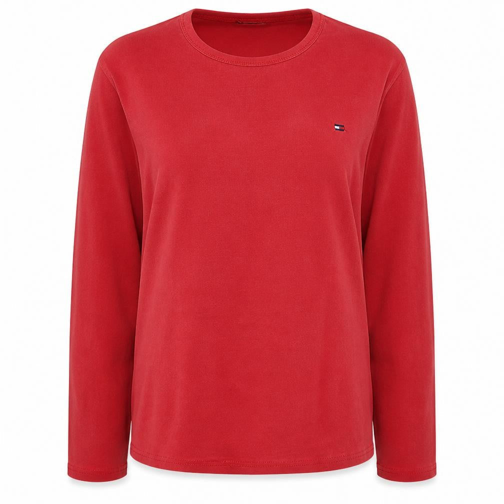 Tommy Hilfiger Red Long Sleeve Crew Neck Cotton T-Shirt 2XL