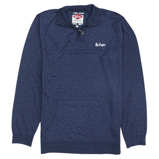 Lee Cooper Men's Blue XL 1/4 Zip Sweatshirt High Neck Top
