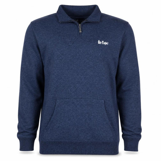 Lee Cooper Men's Blue XL 1/4 Zip Sweatshirt High Neck Top