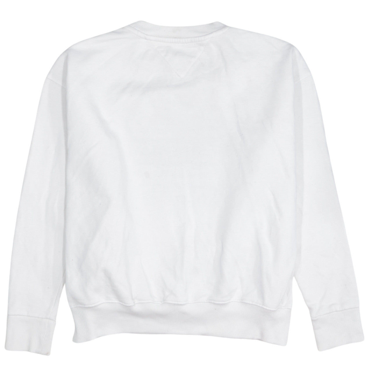 Tommy Jeans Men's White Small Crew Neck Flag Logo Sweatshirt
