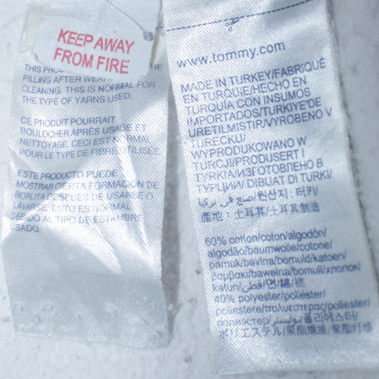 Tommy Jeans Men's White Small Crew Neck Flag Logo Sweatshirt