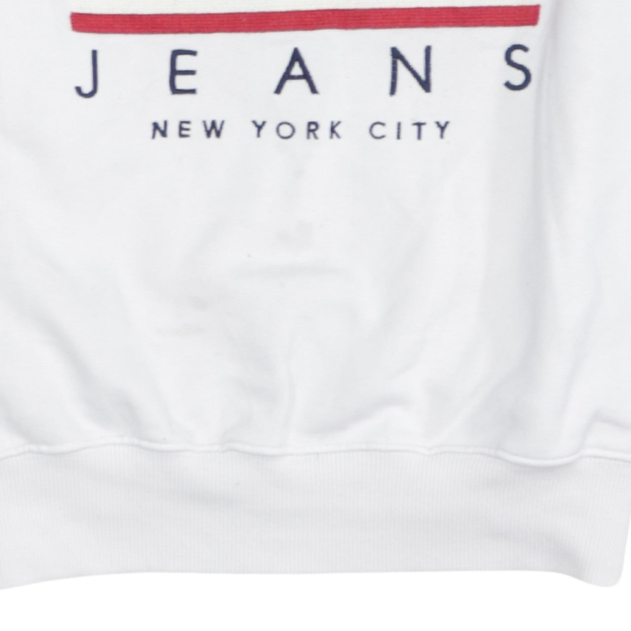 Tommy Jeans Men's White Small Crew Neck Flag Logo Sweatshirt