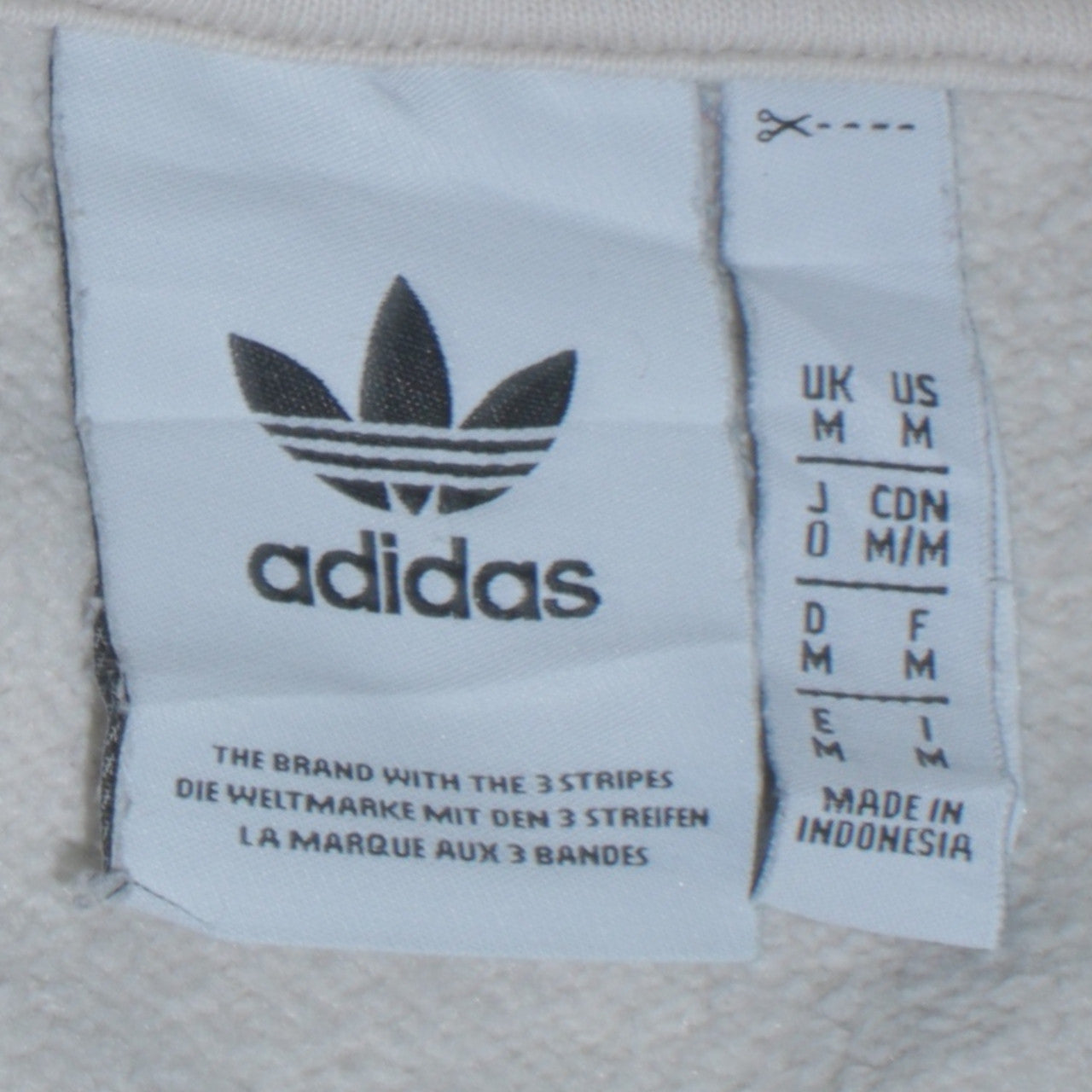 Adidas Men's Beige Pullover Hoodie Size M Logo Fleece Sweatshirt