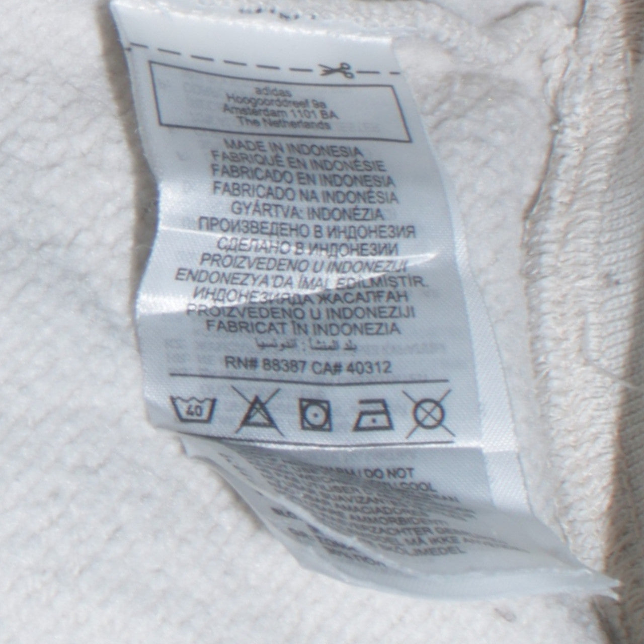 Adidas Men's Beige Pullover Hoodie Size M Logo Fleece Sweatshirt