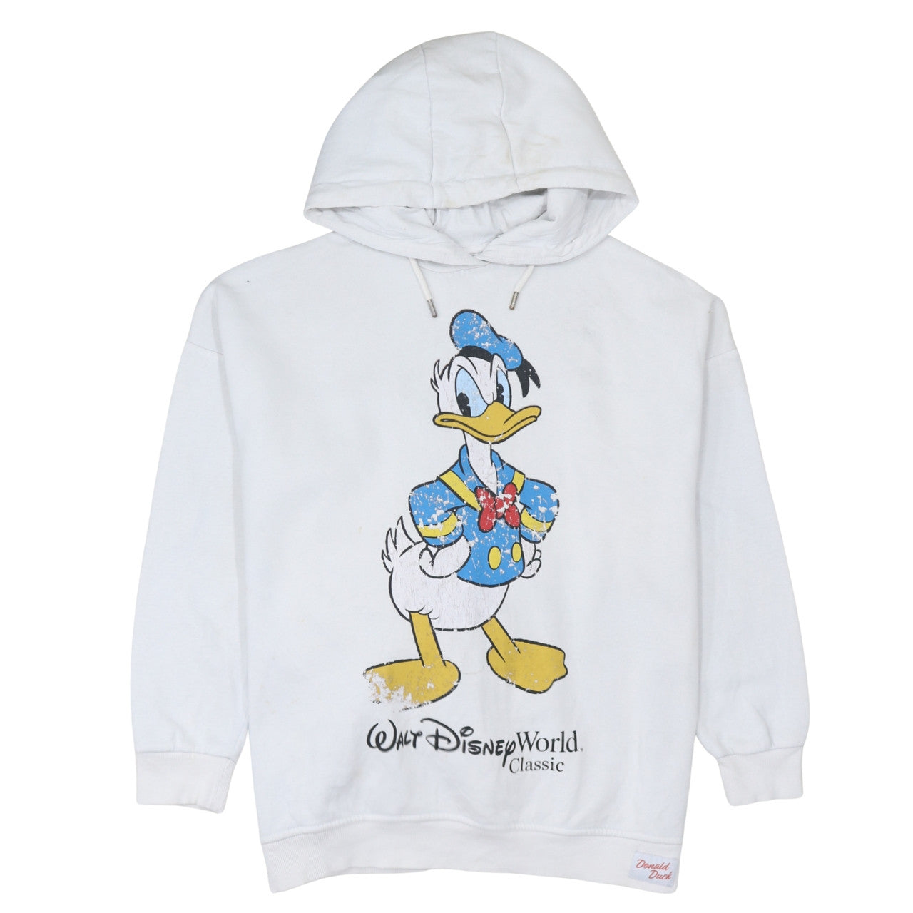 Disney Mickey And Friends White Donald Duck Unisex Hoodie Small