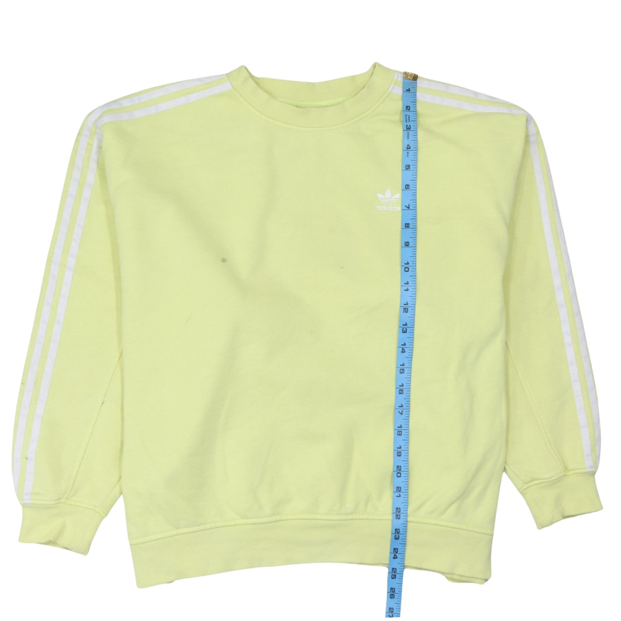 Adidas Women Yellow Crew Neck Pullover Sweatshirt Size 10