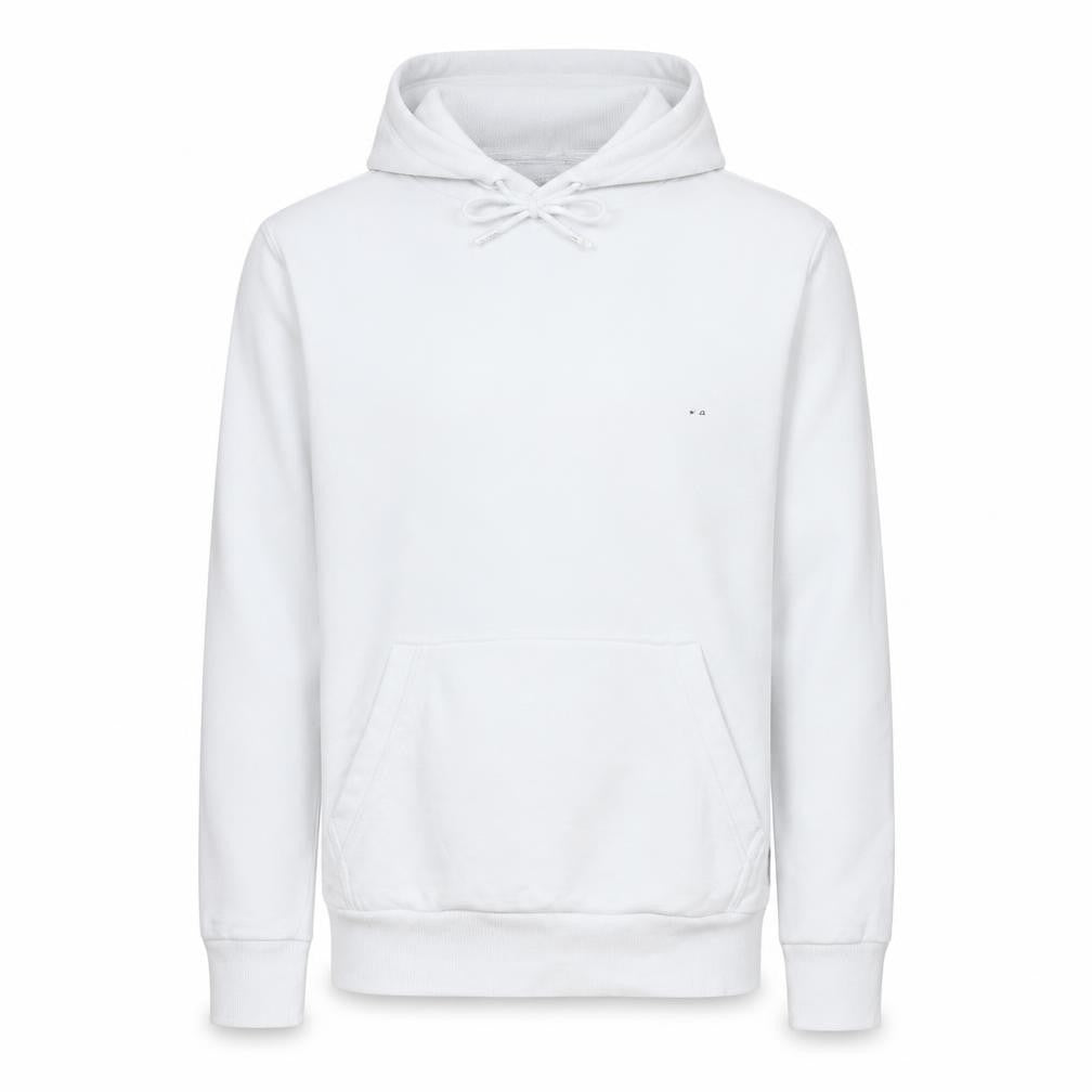 Front view of Calvin Klein Men's White Pullover Hoodie, size S