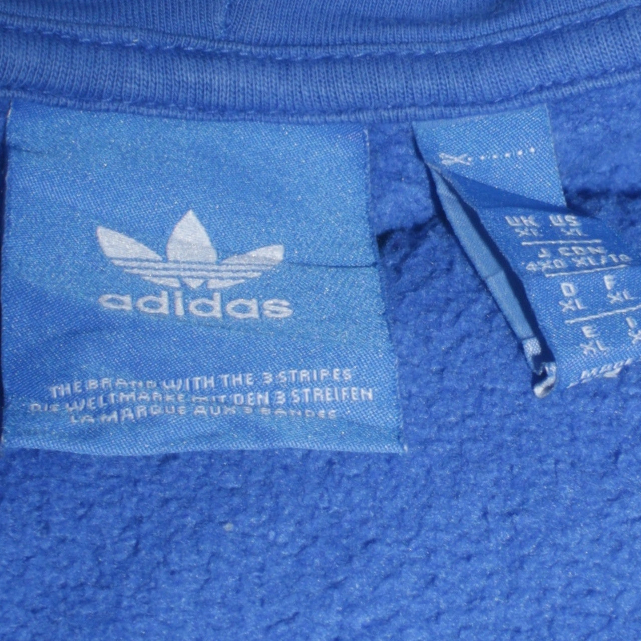 adidas Men Blue XL Pullover Hoodie with Trefoil Logo