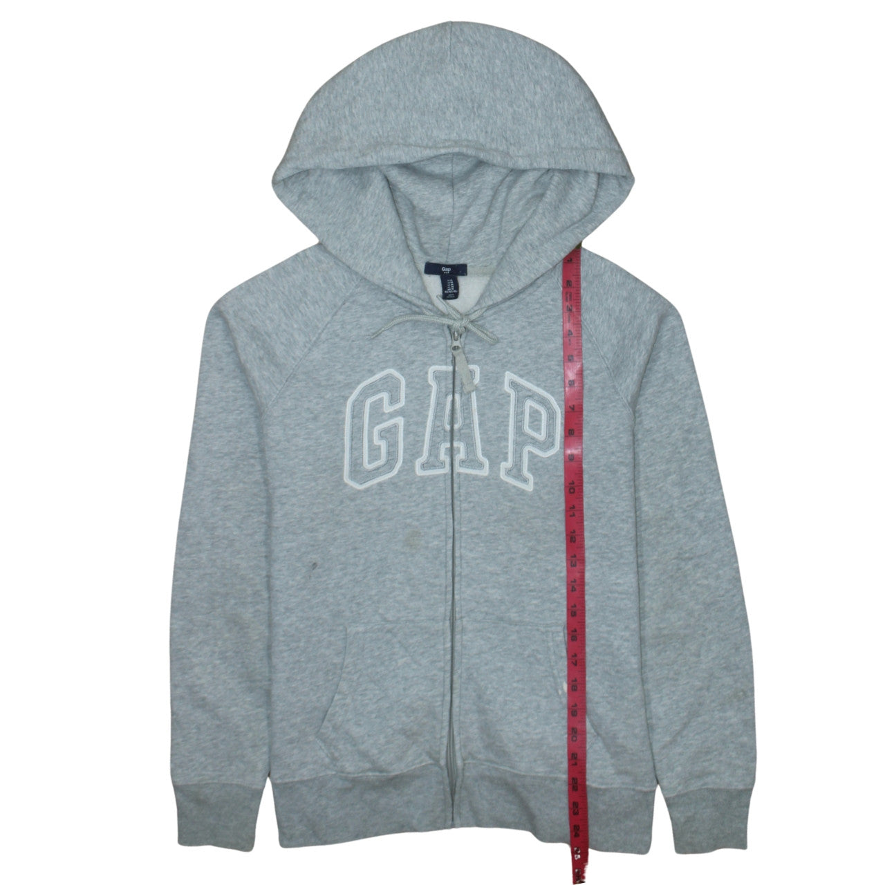 GAP Men's Grey Full Zip Hoodie Sweatshirt Size M Logo Fleece