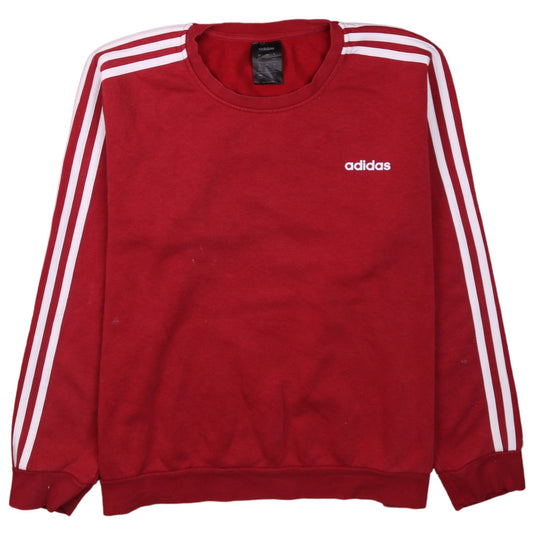 Adidas Women's Red Crew Neck Pullover Sweatshirt XL Classic Logo Style