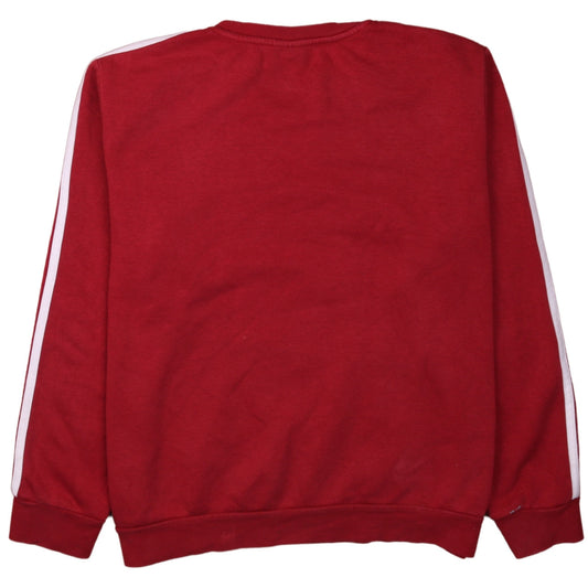 Adidas Women's Red Crew Neck Pullover Sweatshirt XL Classic Logo Style