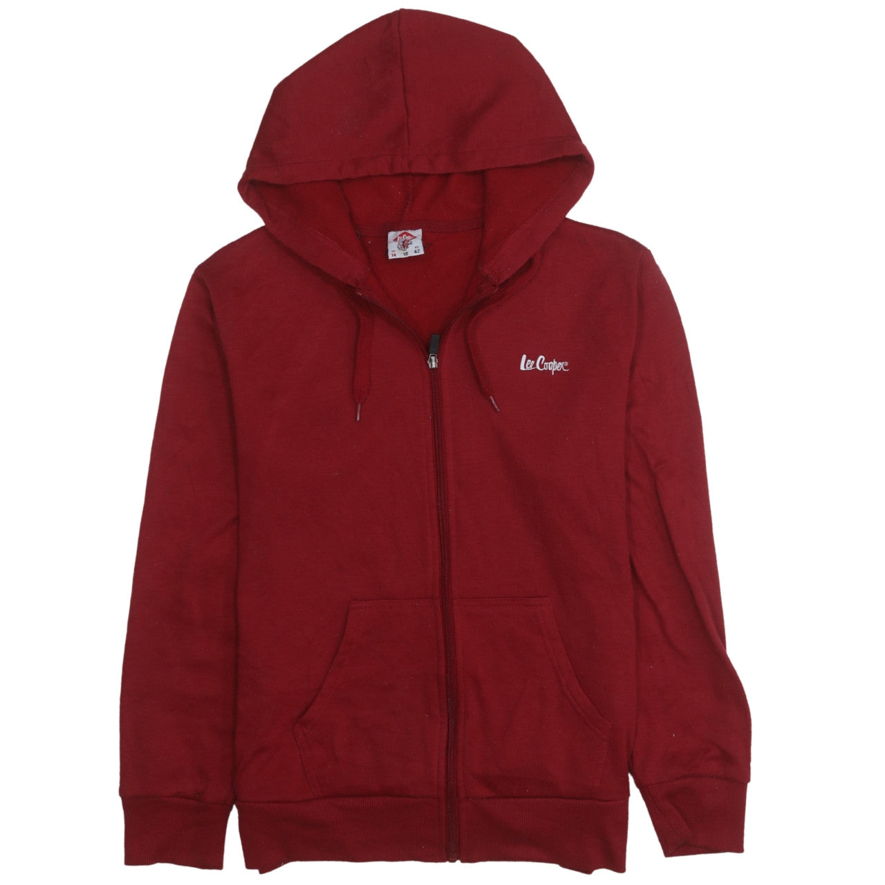 Lee Cooper Men's Red Full Zip Hoodie Size L Regular Fit