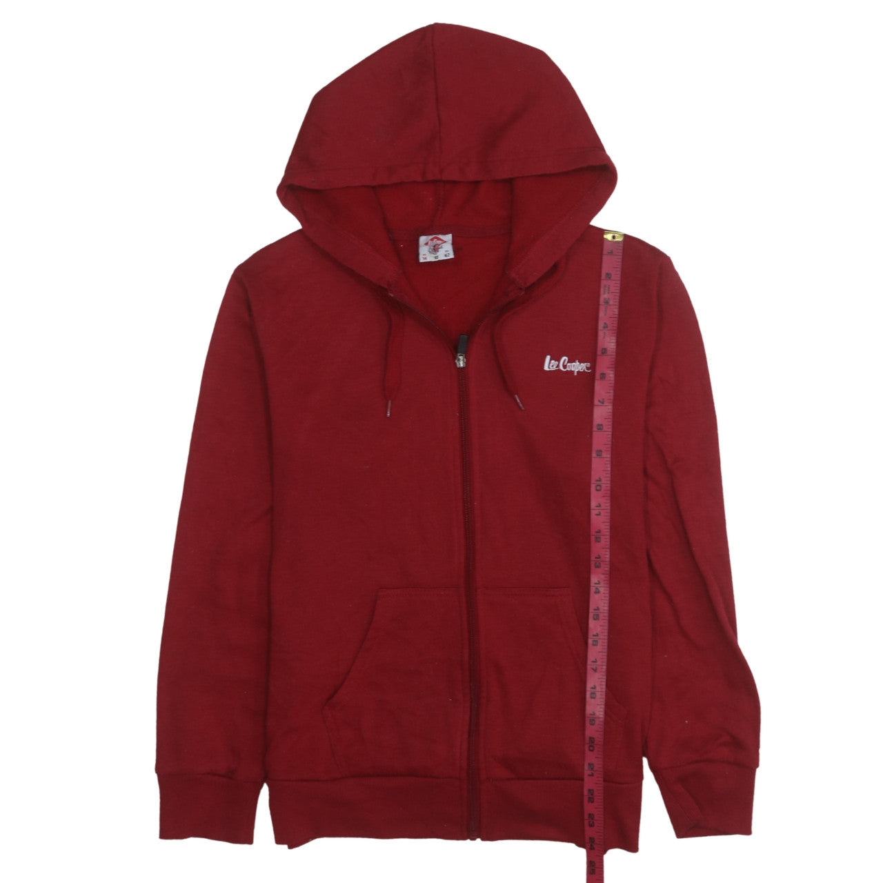Lee Cooper Men's Red Full Zip Hoodie Size L Regular Fit