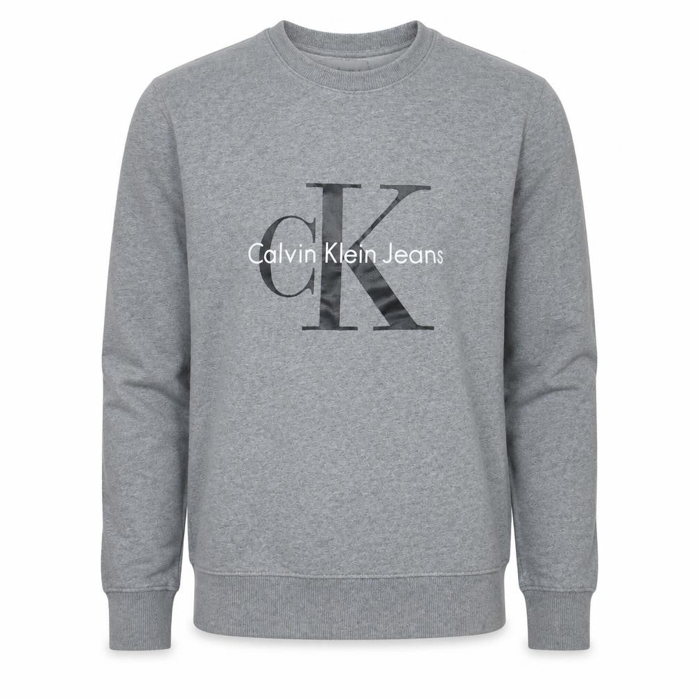 Calvin Klein Jeans Men's Grey Logo Crew Neck Sweatshirt M