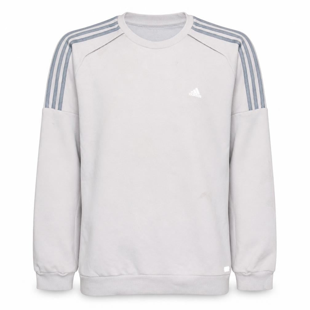 Adidas Men's White Crew Neck Long Sleeve Sports Sweatshirt Size M