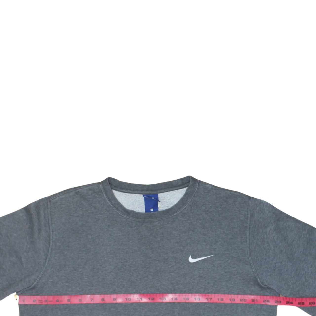 Nike Men Grey Crew Neck Logo Pullover Sweatshirt Size M