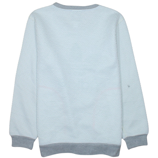 Adidas Men's White Mesh Logo Pullover Sweatshirt Size L
