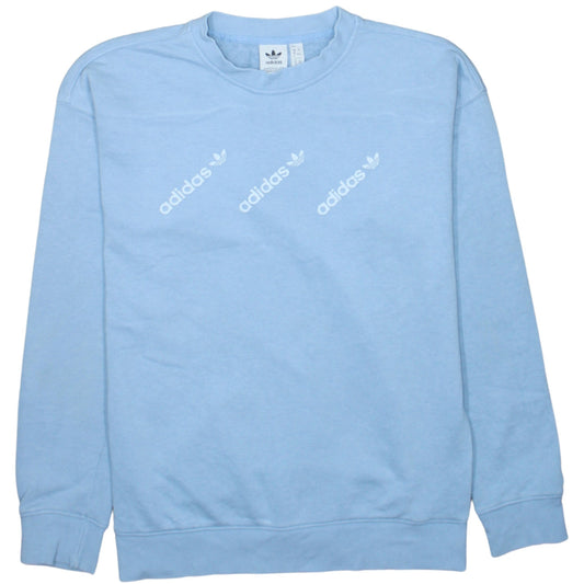 Adidas Women’s Blue Crew Neck Logo Pullover Sweatshirt Size 8