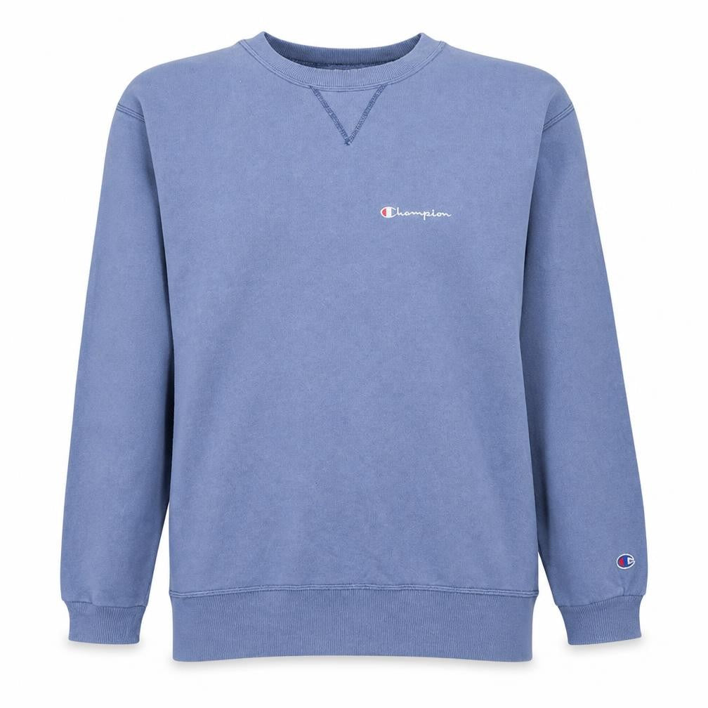 Front view of Champion Men's Blue XL Pullover Crew Neck Sweatshirt