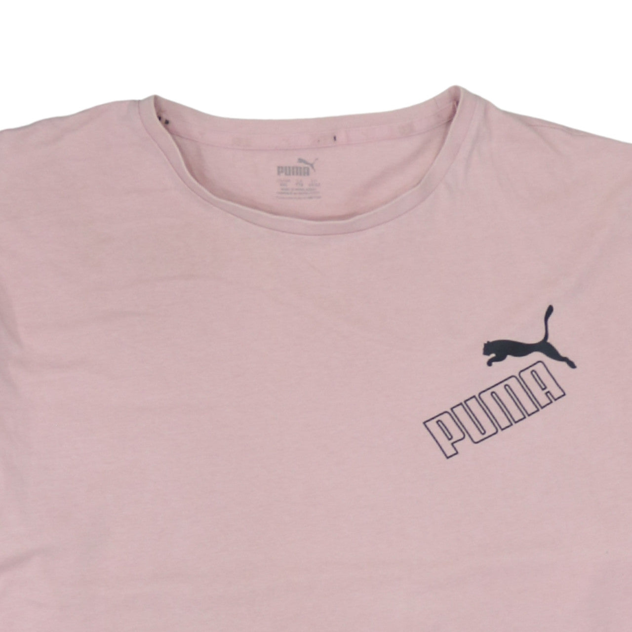 Puma Men's Pink Logo Crew Neck 2XL Short Sleeve Sports T-Shirt