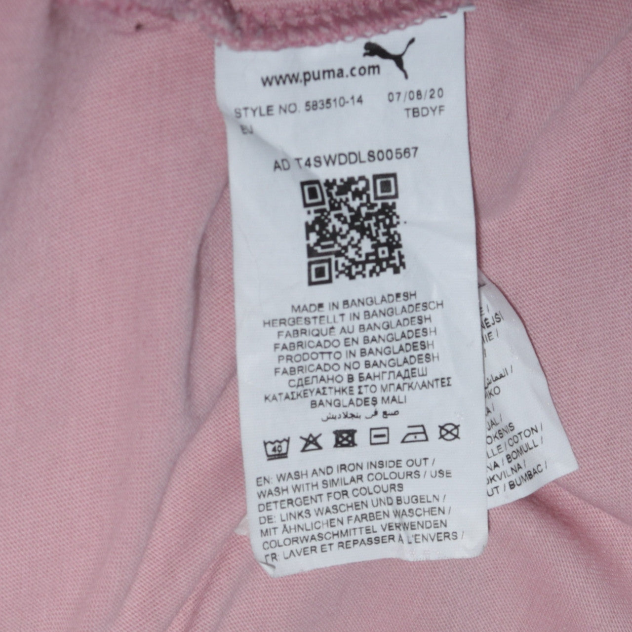 Puma Men's Pink Logo Crew Neck 2XL Short Sleeve Sports T-Shirt