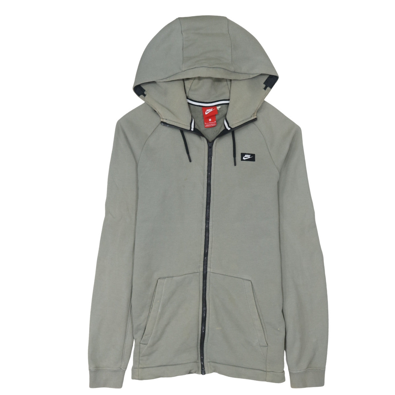 Nike Men's Grey Full Zip Hoodie Small Lightweight Jersey