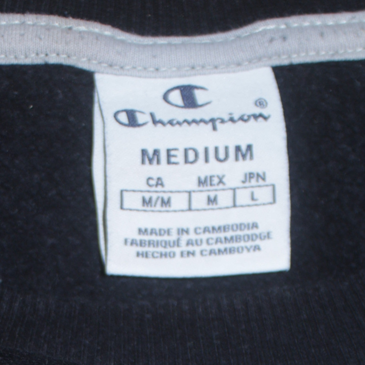 Champion Men's Black Logo Crew Neck Sweatshirt Size M Regular Fit