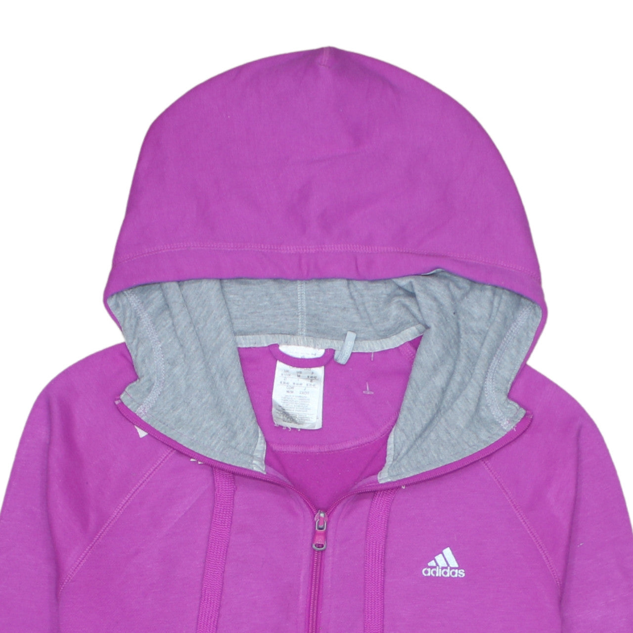 Adidas Women’s Pink Full Zip Hoodie Size 12-14 M Cotton Blend