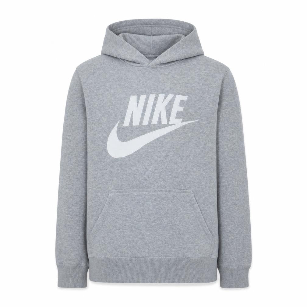 Nike Men's Grey Pullover Hoodie Small Logo Sportswear Sweatshirt