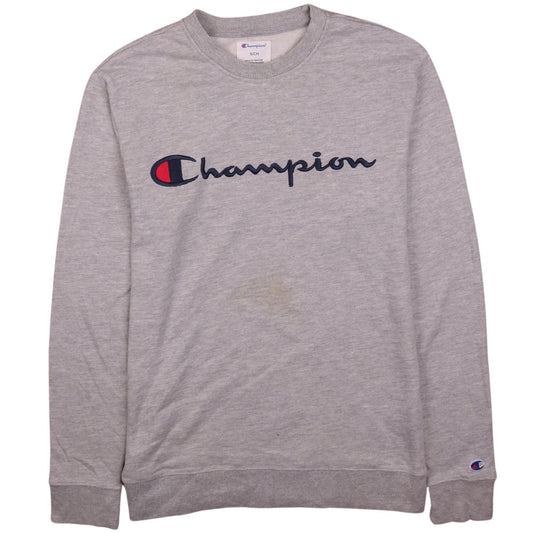 Champion Men's Grey Small Pullover Sweatshirt Embroidered Logo