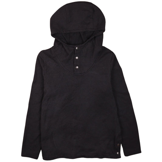 The North Face Womens Black Small Henley Hoodie Fleece Pullover